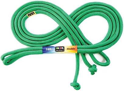 Just Jump It 16' Foot Single Jump Rope for Kids Women and Men - Active Outdoor Youth Fitness Excersing Equipment - Double Dutch Length Gym Accessories - Green