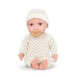 Babi Baby doll with cream clothes and pacifier - Soft 36 cm doll with light skin tone and brown eyes - toy from 2 years