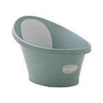 Shnuggle Newborn Baby Bath | Built in Support Bump and Soft Backrest | Suitable from Newborn | Bath Seat Support Includes Plug | Eucalyptus Green