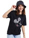 Amazon Brand - Symbol Women's Relaxed T-Shirt (SS23-D-SYM-WTE-003_Jet Black XS)