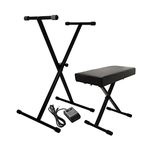 On Stage KPK6520 CB KPK6520 Keyboard Stand/Bench Pack with KSP20 Sustain Pedal