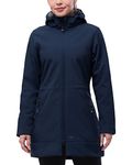 33,000ft Women's Waterproof Softshell Long Rain Jacket with Hood Fleece Lined Windproof Windbreaker