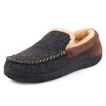 RockDove Men's Hearthfire Memory Foam Moc Slipper, Size 10 UK Men, Black