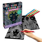 Little Berry Canvas Neon Fashion Mandala Art Colouring Kit For Adults & Kids|Art & Craft Kit For Girls 9-12|Colouring Set With 24 Big Sheets,Sketch Pens & Glitter Tubes|Gift & Creative Coloring Fun