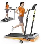 1%-6%-12% Incline Folding Treadmill with 115 CM Retractable Handrail, 95°-105° Adjustable Tilt Angle, 6 in 1 Compact Treadmills for Home/Office, Under Desk Treadmills with App, Remote & LED Display