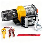 RUGCEL WINCH 3500lb ATV/UTV Electric Winch,with Roller Fairlead, Mount Plate, for Towing, Boats, Off-Road