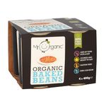 Mr Organic - Organic Baked Beans - Tin of Organic, Non-GMO Beans, Perfect for Breakfast, Lunch or Dinner - 6 Packs of 4 tins