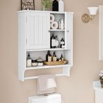 Mino Kesper Bathroom Cabinet Wall Mount with 2 Doors and Adjustable Shelf, Over The Toilet Storage Cabinet, Medicine Cabinet for Bathroom Organizers and Storage