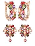 YouBella Jewellery Earrings for Women Combo Set of Two Multi-Color Crystal earings ear rings for Girls and Women (Combo) (Combo)