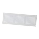 EUROPLAST 300x100mm / 12x4" inch White Metal Air Vent Grille Cover with Insect Mesh - Ventilation Cover