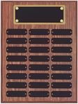 SHOP AWARDS AND GIFTS 12 x 16 Inch Perpetual Plaque Award Multiple Name Plate Board for Employee Appreciation, Recognition, Achievement, Walnut Finish with Black and Gold Header, 24 Name Plates