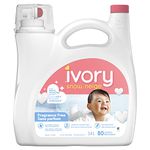 Ivory Snow Baby Laundry Detergent Liquid, Fragrance Free Hypoallergenic Detergent, 3.4 L, 80 Loads