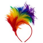 Kichvoe Women' s 20s 50s Feather Fascinator Headband Rainbow Headband Pride Headbands Party Wedding Headdress