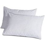 E4Emporium Sleeping Pillows 2 Pack, Egyptian Stripe Down Alternative Hypoallergenic & Breathable Hotel Pillows Standard Size Bed Pillow for Back/Stomach/Side Sleeper Pillow (49x74cm)