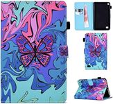 Acphtab Case for Amazon Fire 7 2019/2017/2015 Fire 7" 9th/7th/5th Gen, Slim Magnetic Folio Kickstand Wallet Case with Pencil Holder & Card Holder, Shockproof Cover for Amazon Fire 7 (Butterfly)