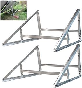 SAVOLAR Lot de 2 supports de panneau solaire, en aluminium et acier inoxydable, montage mural, pour centrale électrique de balcon jusqu'à 117 cm, angle réglable de 0 à 90 °, compatible avec les