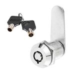 Drawer Tubular Cam Lock 25mm Zinc Alloy Security Drawer Cam Cylinder Lock with 2 Keys for Door Mailbox Cabinet Cupboard Letterbox