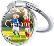 Phone Ring Holder with Customized Photo Logo Image Printed Stainless Steel Finger Grip Stand Hand Free Adhesive on Various Mobile Phone Cases Grip Stand