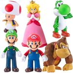 Mario Figures 6 Pack Mario Bros Toys Set Eco-Friendly PVC Mario Action Figures Gift for Kids Ages 3+, Movie Fans, Collector (4-6 Inch)
