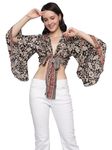 KE Kanha Exports Women’s and Ladies Silk Crop top wrap top Beach wear Tunic Top Women Regular Sleeves Printed Top Western Top |Trendy Top