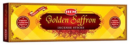 HEM Golden Saffron Incense Sticks Pack of 3 (50 GMS Each) | Citrus fragrances | Agarbatti for Puja, Prayers, Meditation, Freshness | Pooja Room Items | Burning Stick: 35-40 Minutes | Approx 41 Sticks