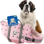Paws Aboard Dog Life Jacket - Swimming Vest for Dogs, Adjustable, Reflective, Comfortable, Multiple Colors, Patterns, XX-Small to Extra Large Dog Swim Vest with Handle (Pink/Silver, X-Large)