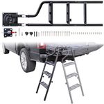 POKIAUTO Universal Foldable and 360° Rotatable Tailgate Ladder for Pickup Truck, Quick Use, Heavy Duty 45" Folding Tailgate Step Ladder with Lock Device Fit for Pickup Truck Accessories