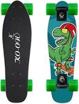 KO-ON Skateboard Complete Skateboards 22 Inch Mini Cruiser Skateboards for Beginners Kids Boys and Girls (Robert T-Rex)