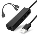 OTG Cable for TV Stick 4K or max or Cube or Stick lite, Ethernet Adapter w/ 3 Port USB Hub OTG to Add Storage