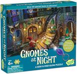 Peaceable Kingdom Gnomes at Night Puzzle – 100-Pc. Seek & Find Glow Puzzle for Kids Ages 6 & Up – Included Blacklight Reveals Hidden Items – Great for Home or Classrooms