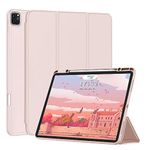 FANSONG Case for iPad Air 13 2024, Cover for iPad Pro 12.9 inch 2022 2021 2020 2018 Generation TPU Support iPad Pencil Charging Stand Auto Wake/Sleep Smart Cover for iPad Pro 6th 5th 4th 3rd(Pink)