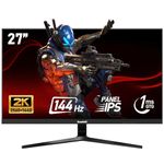 Gawfolk 27-inch IPS PC Screen, 2K QHD (2560×1440P), 144Hz Gaming Monitor, 1ms Bezel-less, 99% sRGB, 178° Wide-Angle, HDMI, DisplayPort, Compatible with Wall-Mounted VESA100*100MM - Black