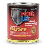 POR-15 Rust Preventive Coating (Semi-Gloss Black,1 qt) - Stop Rust & Corrosion Permanently, Anti-Rust Non-Porous Protective Barrier