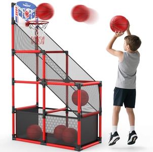 EagleStone Kids Adjustable Height Arcade Basketball Hoop LED Scoreboard