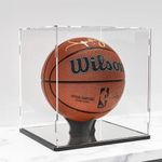 Basketball Full Size Acrylic Display Case,Stand and Mirror Panel,Soccer Ball Volleyball Clear Display Boxes,Dustproof Protection Showcase.