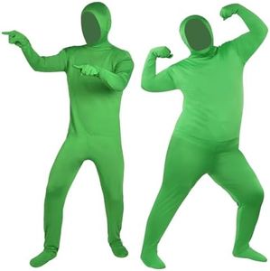 UTEBIT Green Screen Suit XXL for Adults Unisex Spandex Stretch Morph Suit Invisible Disappearing Man Costume for Chroma Key Video Effects and Pranks