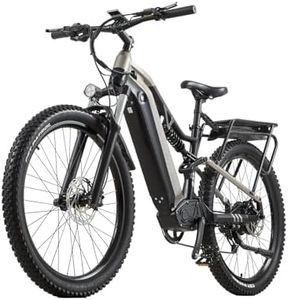 E Bike elektrofahrräder herren damen, Ebike 48V 20Ah(960Wh) Akku bis 120km, 27.5x2.8 Zoll electric bike 9-Gang Getriebe mit LCD-Display， Vollfederung E fahrrad 250W Motor 95 N.m 25km/h, B27 (B27 Grau)