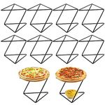 ZENFUN 10 Pack Metal Tabletop Pizza Pan Risers, Black Food Serving Display Stand, Sturdy Pizza Tray Racks, Pizza Tray Holder, Great for Party, Buffet, Home, Restaurants, Cafe