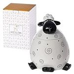 SPOTTED DOG GIFT COMPANY Sheep Cookie Jar with Lid, Ceramic Biscuit Barrel, Large Food Storage Container, Cute Novelty Sheep Kitchen Accessories Gifts for Animal Lovers Women Men (2.15L)