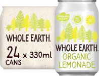 Whole Earth Organic Sparkling Lemonade Drink,24x 330 ml,Lightly Sparkling Soft Drink,Fizzy Fruit Bubbly with Natural Ingredients,No Added Refined Sugar,Vegetarian and Vegan,Multi Pack