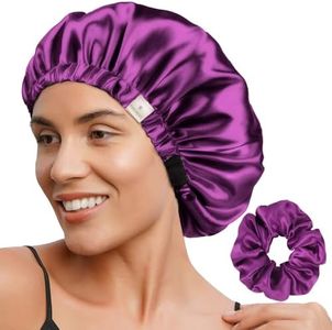 YANIBEST Double Layer Satin Bonnet Silk Bonnet Adjustable Hair Bonnet for Sleeping Hair Bonnets for Women Curly Natural Hair