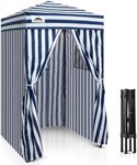 EAGLE PEAK Flex Ultra Compact 1.2m x 1.2m Pop-up Changing Room Canopy, Portable Privacy Cabana for Pool, Fashion Photoshoots, or Camping Blue/White