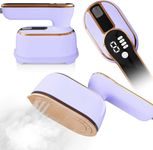 Upgraded - Travel Steamer for Clothes - LED Display & 3+1 Level Steam, Foldable Compact Portable Iron, Mini Small Handheld Iron with Ironing Gloves for Travel Home College Dorm Essentials, Purple