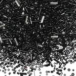 100g Black Mix Glass Seed Beads Tub
