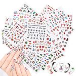 MWOOT 22 Sheets Christmas Nail Stickers Decals,3D Self Adhesive Nail Art Sticker For Nail Art Design, DIY Nail Decals Manicure Decoration