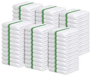 Avalon Towels Terry Bar Mop Towels (Value Pack of 60) Size 16"x19" – Absorbent and Durable, Multipurpose Towels, Cotton Cleaning Rags, Bar Towels, Restaurant Towels, Reusable Shop Rags (Green)