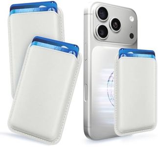 KRTALS 2Pack Magnetic Wallet Cell Phone Card Holder for Phone Case with Mag-Safe, Stronger Magnetic RFID Leather Phone Wallet Stick on Series of iPhone 17/16/15/14/13/12 and Pro/Promax,2-Pack White