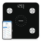 Homebuds Digital Bathroom Scale for Body Weight and Body Fat, Weighing Professional Since 2001, Body Composition Monitor Professional for BMI Fat Water Muscle with App, 400lb, Black