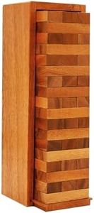 BSIRI Wood Tumbling Tower Game - Ideal for Party Games, Kids Games, Building Games, Camping Games, Outdoor Games for Adults and Family, Classic Stacking Block Games for Challenging Your Skills