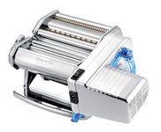 Imperia Electric Pasta Machine Classic Line. 100% Made in Italy. Fresh Pasta Machine in Steel with 220v Electric Motor. Electric sheeter for Lasagne, Tagliolini, Fettuccine. Chromed (Chromed)